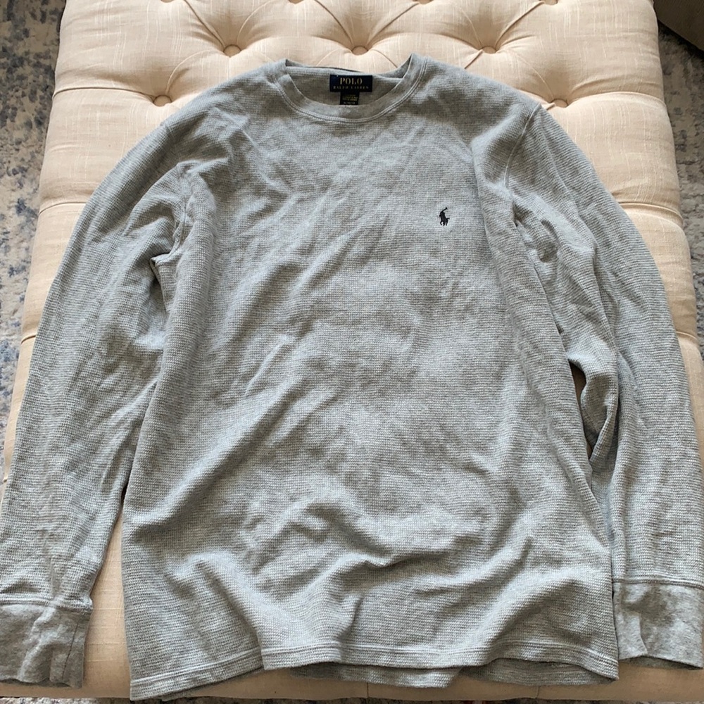 Polo Ralph Lauren long sleeve waffle grey shirt XL